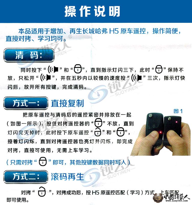 长城H5折叠遥控钥匙